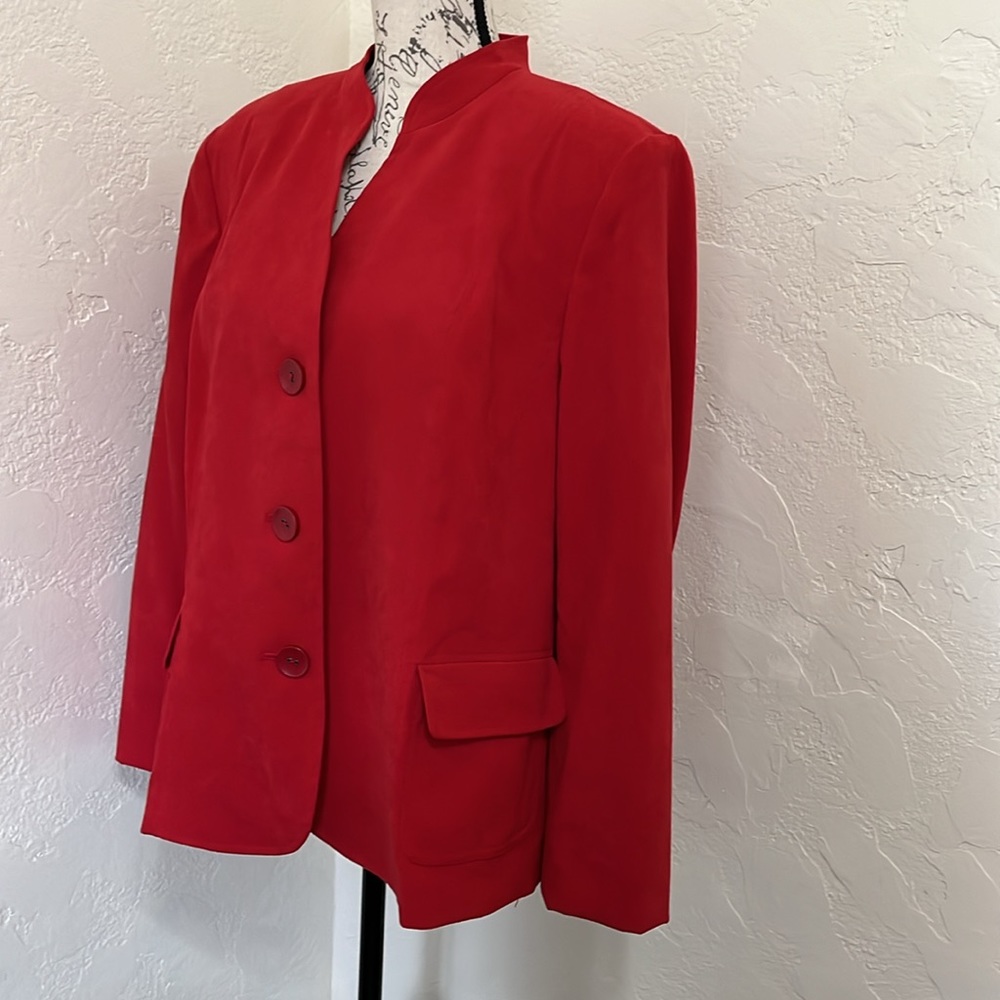 Jm Collection Red Button Down Jacket Size 16. - image 5
